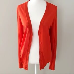 Uniqlo Lightweight V-Neck Cardigan Women’s M Red Button Front Knit Sweater